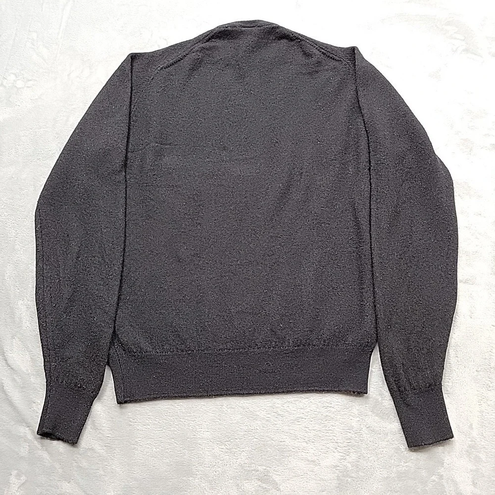 VTG Paramount Sweater Mens Large Black Crewneck Lambswool Made In England